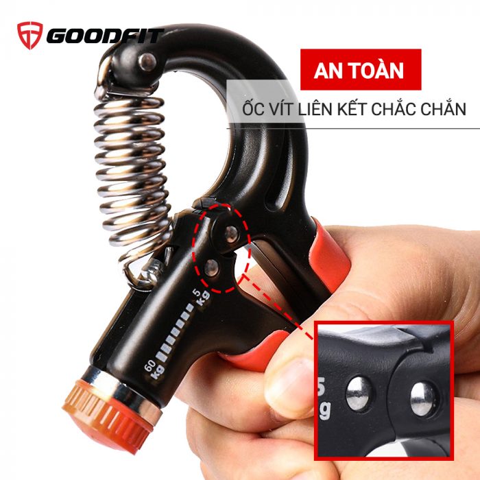 Kìm bóp tập cơ tay GoodFit điều chỉnh lực 5-60kg GF01E