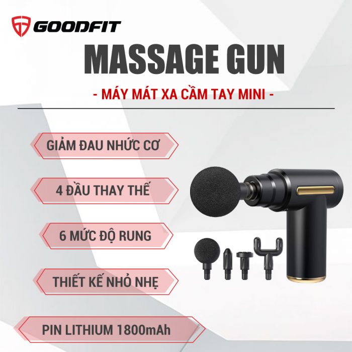 Máy mát xa cầm tay mini Massage Gun GoodFit GF212MG