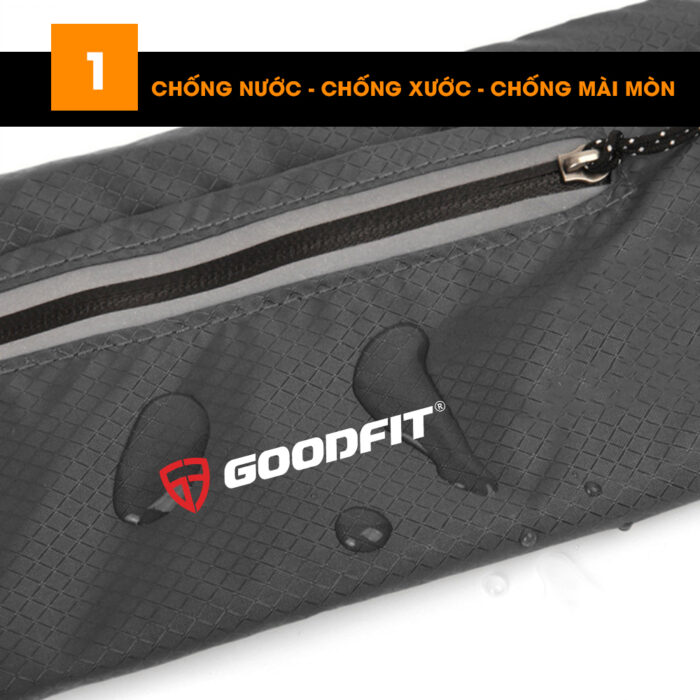 Túi đeo hông, đeo bụng chạy bộ nam nữ chính hãng GoodFit GF118RB, chống nước, phản quang