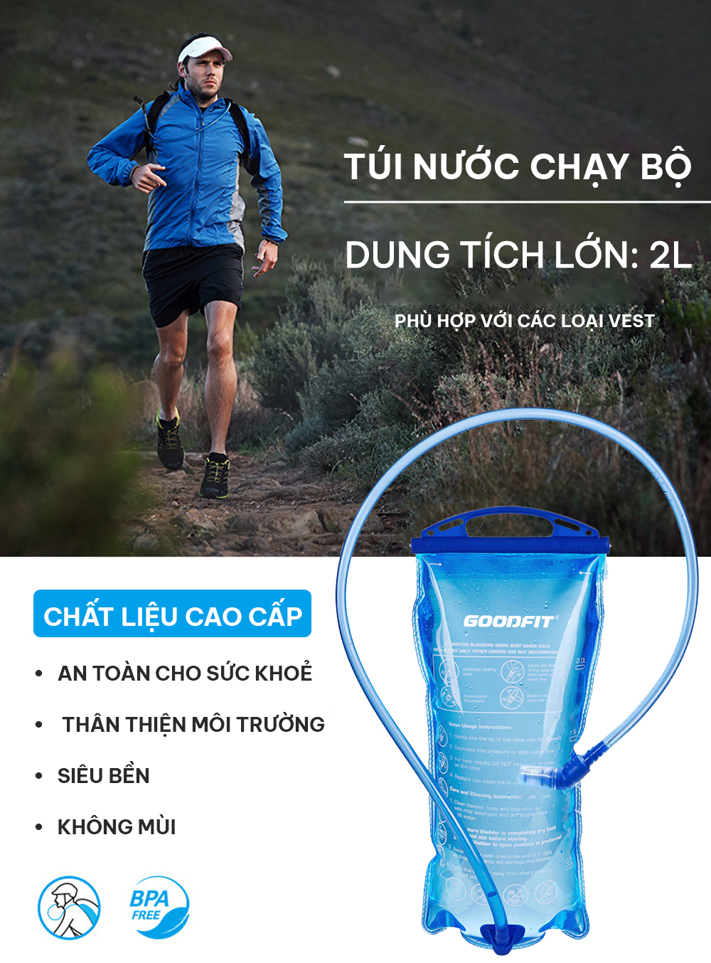 Túi nước chạy bộ 2L