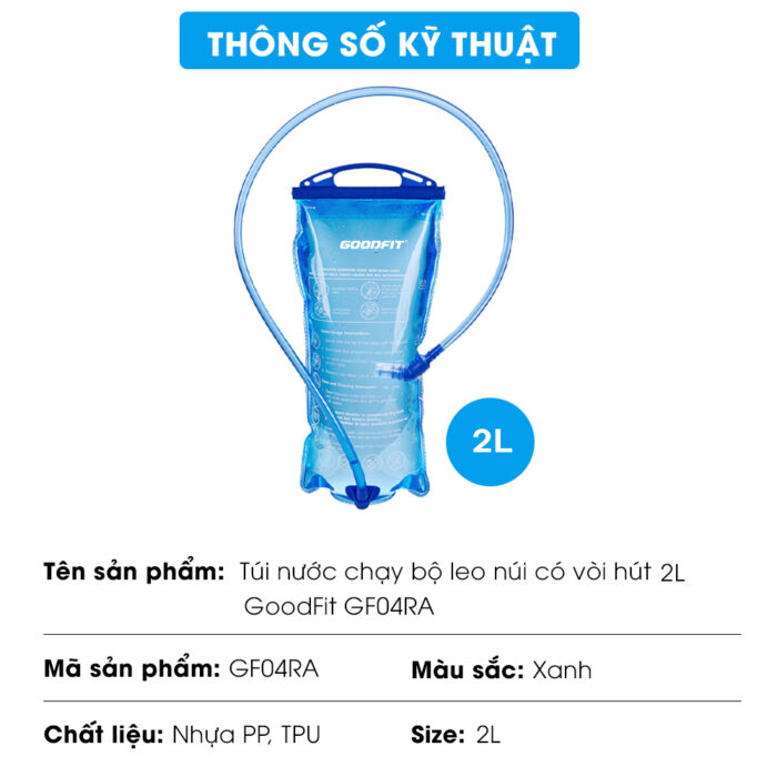 Bình nước thể thao, túi nước chạy bộ leo núi có vòi hút GoodFit GF04RA