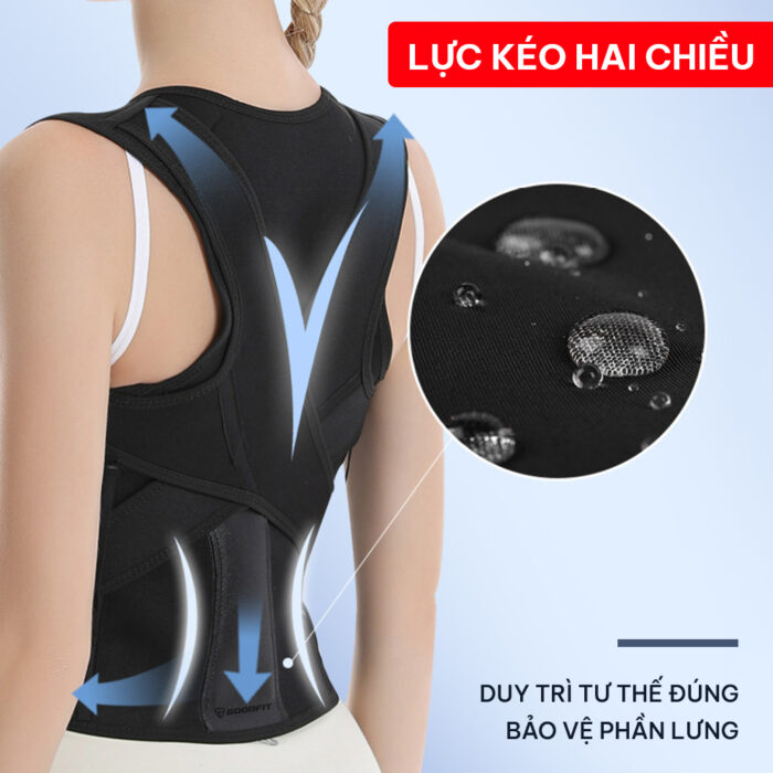 Đai chống gù lưng chính hãng GoodFit GF716P cải thiện vóc dáng trẻ em, người lớn