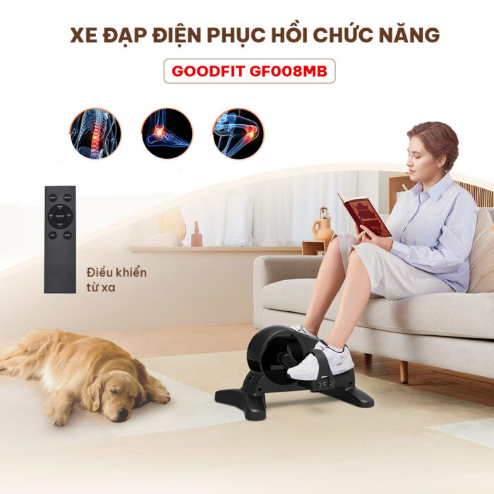 Xe đạp thể dục tại nhà, phục hồi chức năng chính hãng GoodFit GF008MB, trợ lực điện, điều khiển remote